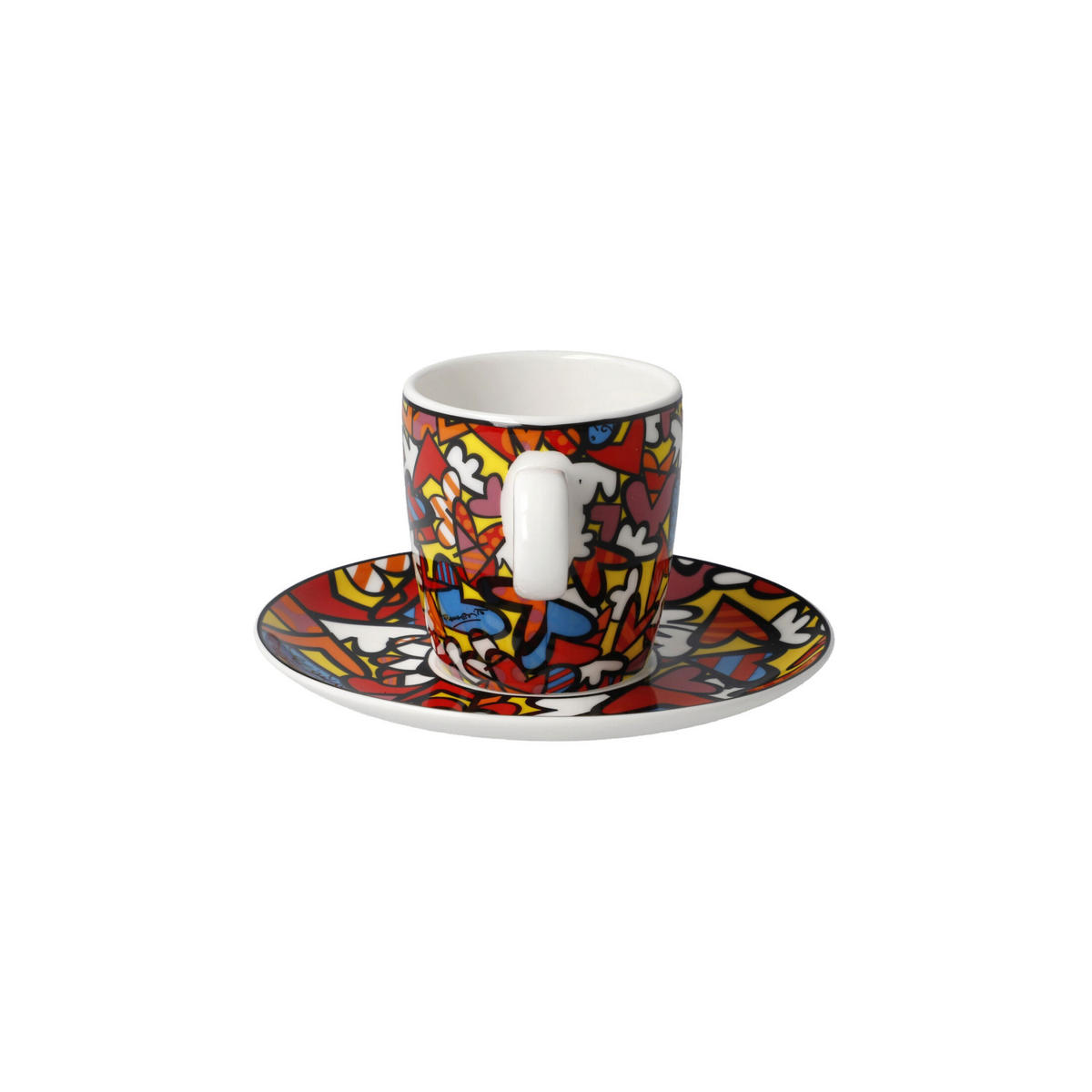 ESPRESSOTASSE Romero Britto - All We Need is Love, Tasse, Becher, Fine Bone China, Bunt, 100 ml - Multicolor, Keramik (0.1L) - Goebel