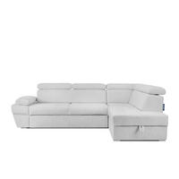 SCHLAFECKSOFA RATLO rechts 4/5-Sitzer mit Bettkasten, Grau - Silberfarben/Hellgrau, Textil (270/190cm) - KONSIMO®