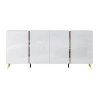 SIDEBOARD - 199.3 cm x 41 cm - Holz, Platte - Weiß, Goldfarben - MARZIALO - Goldfarben/Weiß, Holz (199.3/87.2/41cm) - Vente-Unique