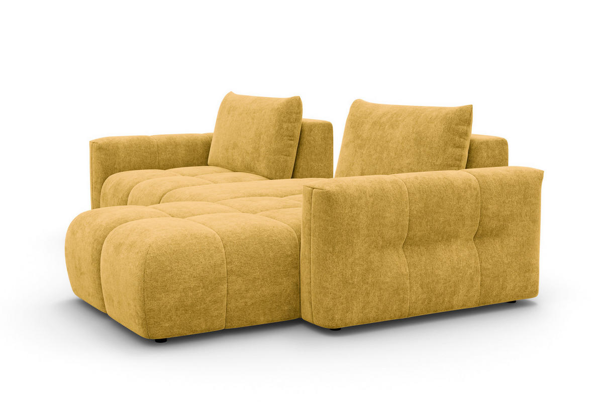 ECKSOFA VERONA 4-Sitzer RECHTS, Gelb - Gelb/Schwarz, Holz/Textil (282/173cm) - Courtois Laville