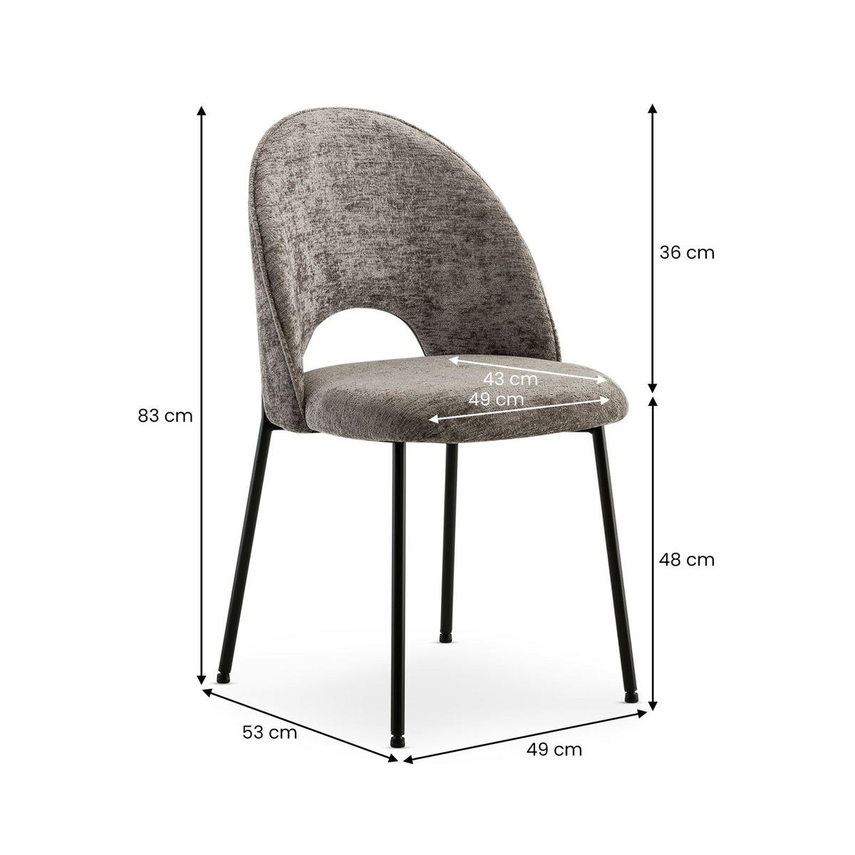 ESSGRUPPE DONOVAN schwarz - Schwarz, Metall - IDIMEX