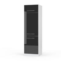 KÜCHENSCHRANK Fame-Line Anthrazit Hochglanz 60 cm - Schwarz Hochglanz/Anthrazit, Holzwerkstoff (60/206.8/58.1cm) - Vicco