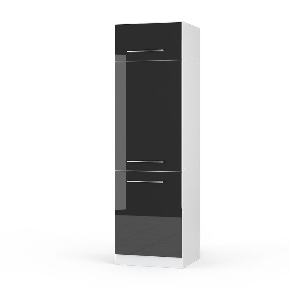 Vicco KÜHLUMBAUSCHRANK Schwarz Hochglanz, Weiß 60cm × 58cm × 207cm