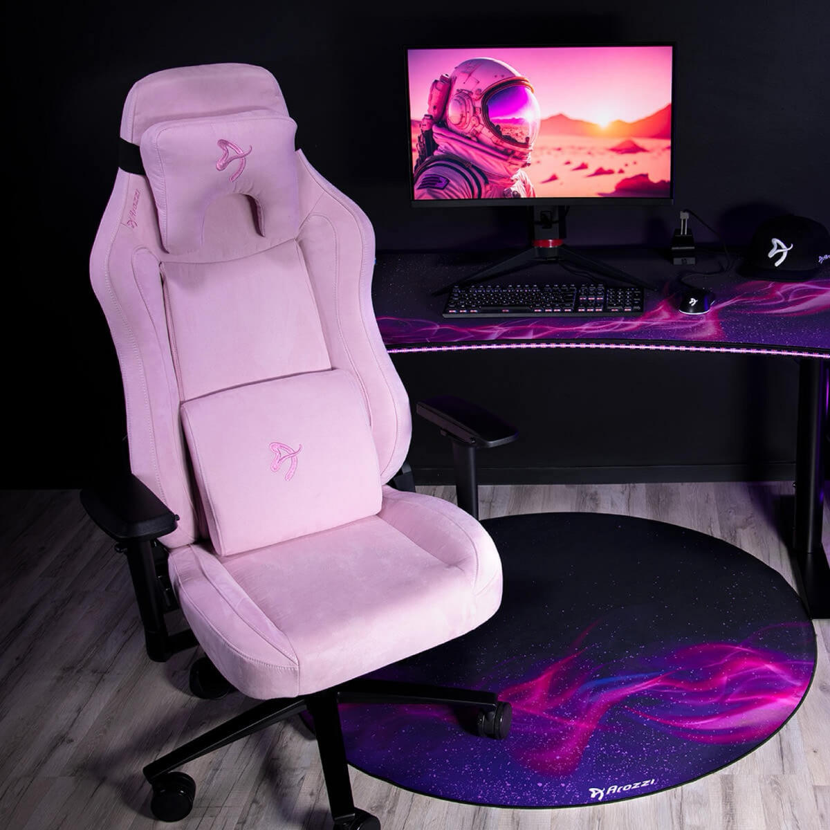 BODENSCHUTZMATTEN Zona Runden 121 cm Galaxy - Lila, Textil (121/121cm) - Arozzi