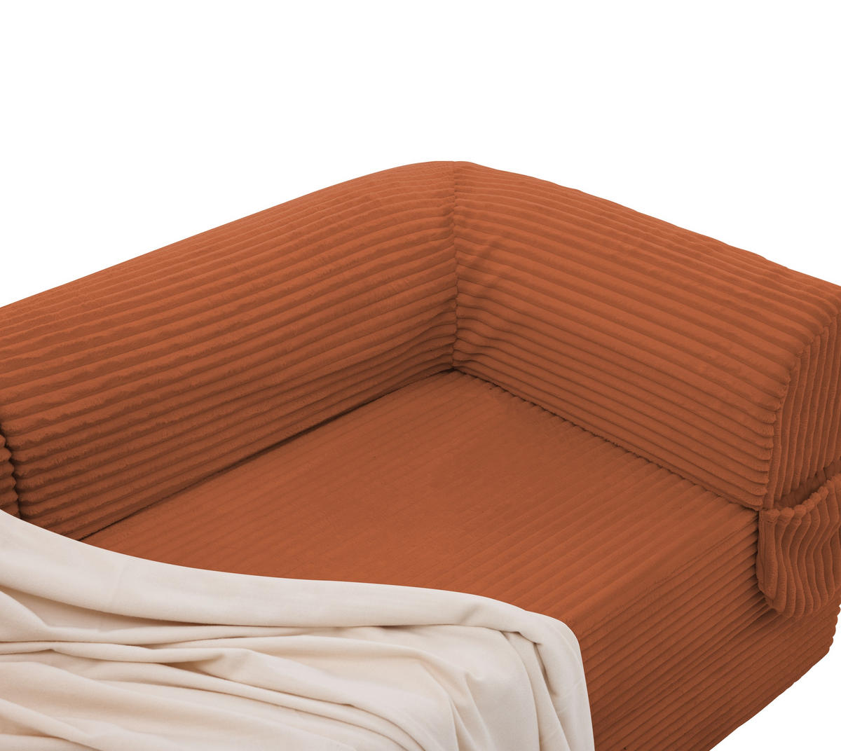 SCHLAFSOFA Cordstoff, 2-in-1 Klappsofa, 2-Sitzer, Sofabett 190×156 cm, Orange - Orange, Textil (190/65/78cm) - LVHOM