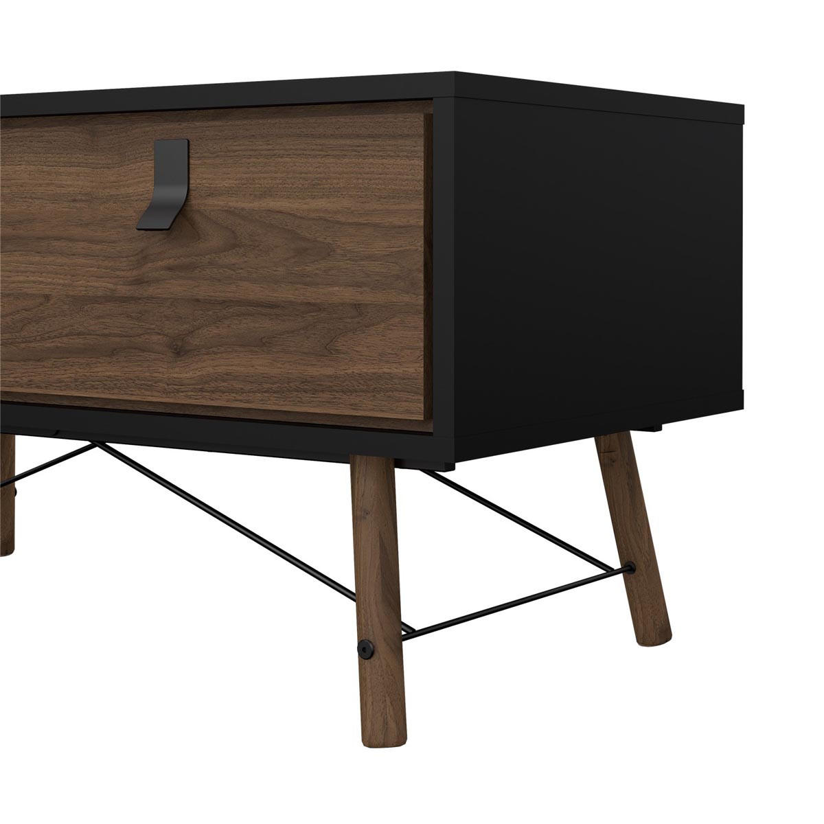 COUCHTISCH wallnuss Dekor - Schwarz, Holzwerkstoff (48/102/50cm) - ebuy24