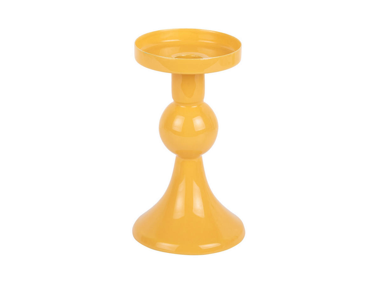 KERZENSTANDER Funky 8/8/15 cm - Gelb, Metall (8/15/8cm) - Present Time