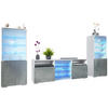 WOHNWAND Granada Beton Dunkel Optik - Dunkelgrau, Holzwerkstoff (286/122.5/35cm) - Vladon