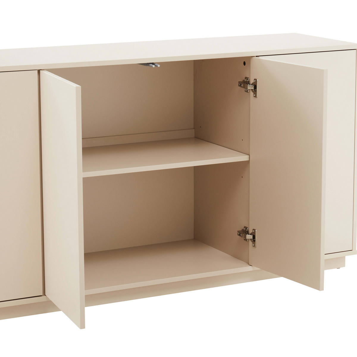 SIDEBOARD 160 cm, Ekru - Weiß, Holz (45/80/160cm) - Oviala