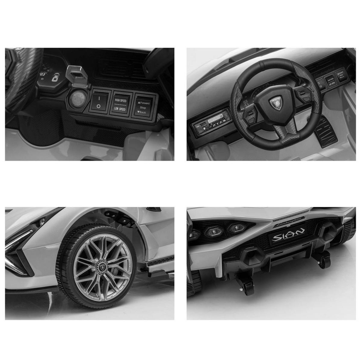 KINDERELEKTROAUTO Lamborghini Sian grün EVA-Reifen Flügeltüren Scheinwerfer - Grün, Kunststoff (108/62/40cm) - Es-Toys