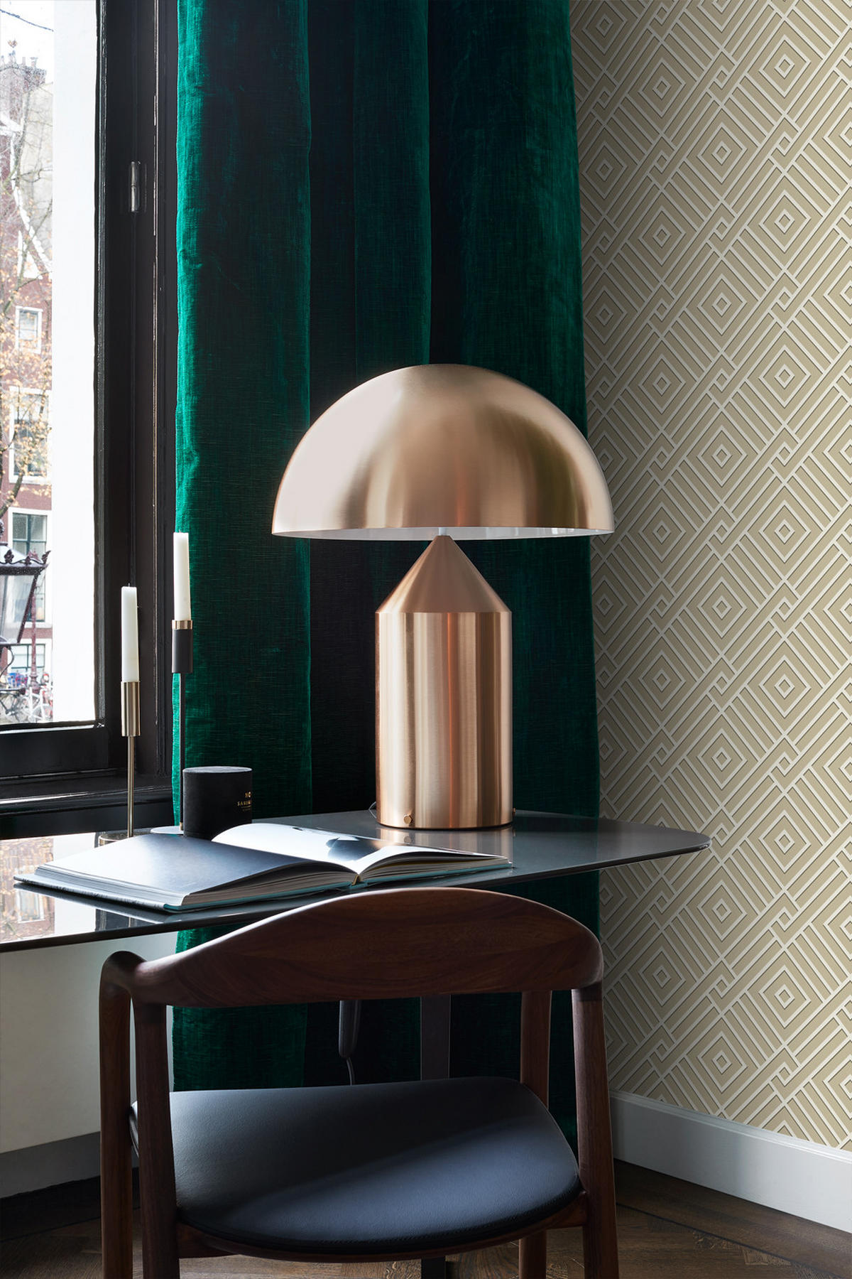TAPETE 3D grafisches Motiv 50 x 900 cm - Beige, Papier (50/900cm) - Origin Wallcoverings