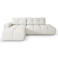 ECKSOFA DUCA L-S Creme Chenille mit Schlaffunktion - Creme, Holz (266.5/266.5cm) - MASSENO