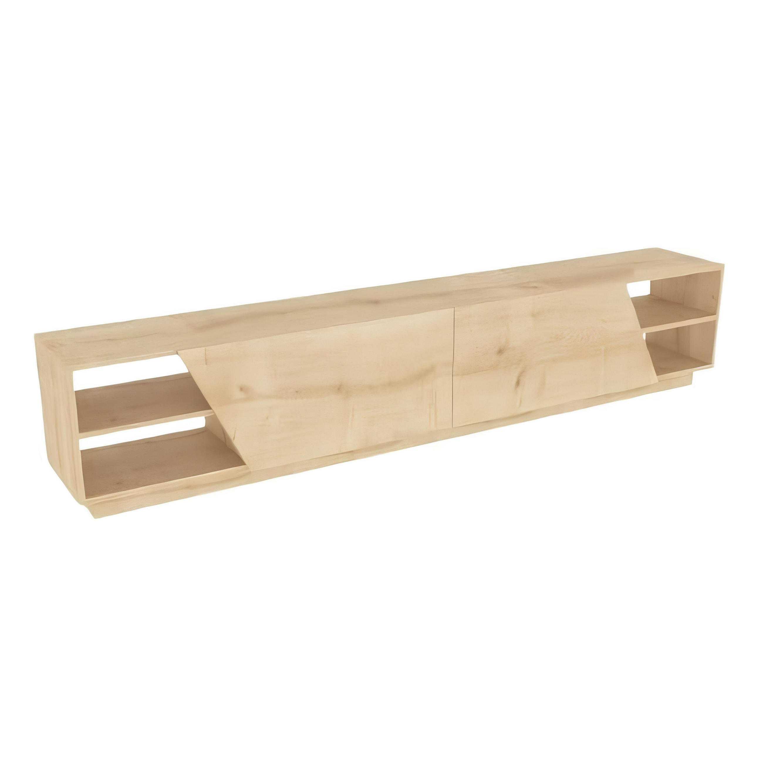 TV-MÖBEL 4 Regale 2 Türen L240 cm - Rhodes - Eichefarben, Holzwerkstoff (37.1/47.4/240cm) - Calicosy