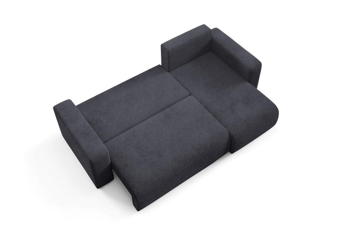 ECKSOFA mit Schlaffunktion Schwarz - Schwarz, Textil (247/145cm) - Furnisell