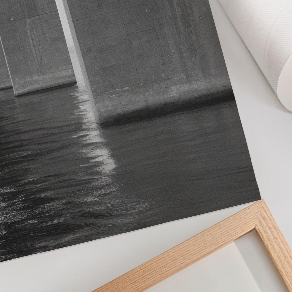 POSTER - 59x84 cm - Sample - Brücke und Wasser - Grau, Textil (59/84/0.1cm) - TULUP