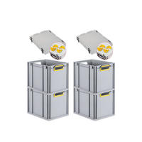 EUROBOX 4x Nextgen Color Mit Auflagedeckel 32x30x40cm Griffe Gelb Offen - Gelb, Kunststoff (30/32/40cm) - PROREGAL