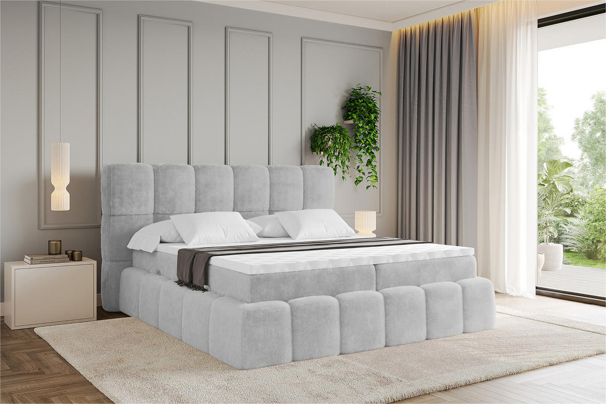 BOXBETT - AURI-H4 - 160x200 Grau Lapitt - Anthrazit, Holzwerkstoff (160/200cm) - ALTDECOR