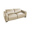 SOFA FINN Cremeweiß Leder - Creme/Schwarz, Leder/Kunststoff (210/80/107cm) - KAWOLA