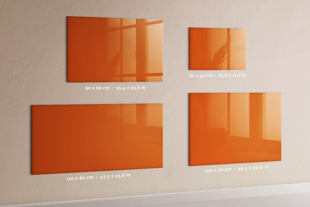 MAGNETTAFEL 100x70 Orange schwarzer Marker - Orange, Glas (100/0.4/70cm) - TULUP
