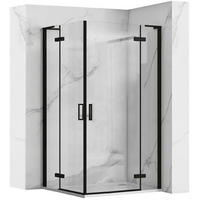 DUSCHKABINE Rea Hugo Double Black 100x100 - Schwarz, Glas (100/100/200.5cm) - REA