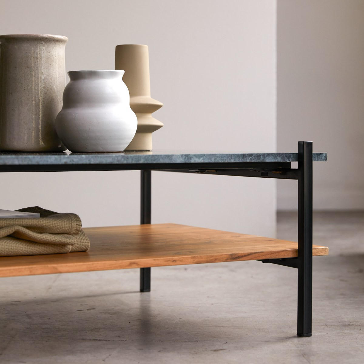 COUCHTISCH Edit Natur aus Marmor - Naturfarben, Stein (65/130/35cm) - Tikamoon