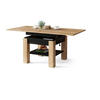 COUCHTISCH quadratisch aufklappbar höhenverstellbar 70/75/69 cm - Eichefarben/Schwarz, Holzwerkstoff (75/70/57cm) - designimpex