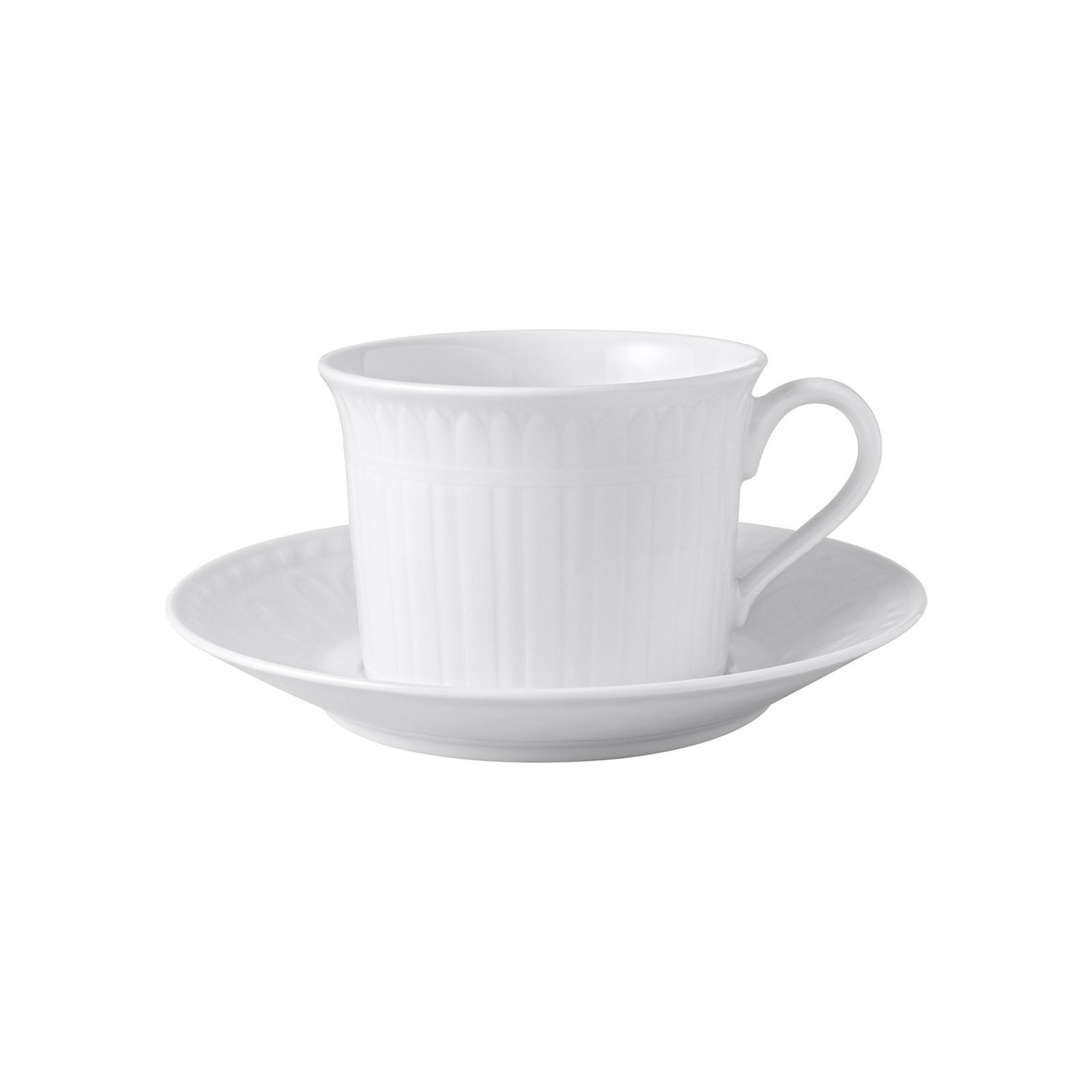CAPPUCCINO TASSE MIT UNTERTASSE Cellini weiß 350 ml 2er Set - Weiß, Keramik (1/1/1cm) - Villeroy & Boch