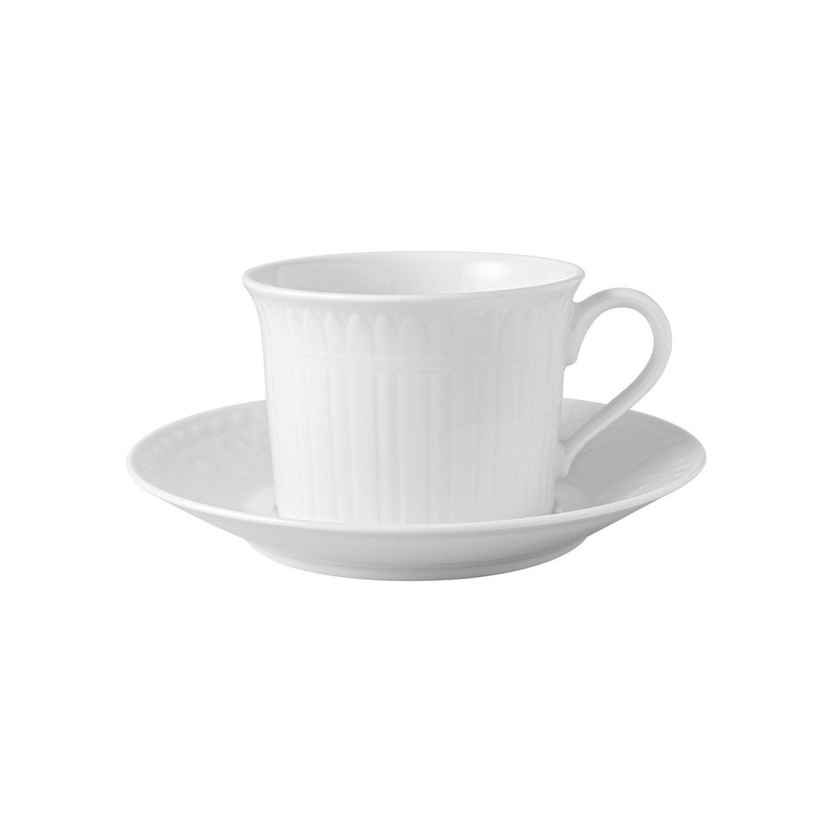 CAPPUCCINO TASSE MIT UNTERTASSE Cellini weiß 350 ml 2er Set - Weiß, Keramik (1/1/1cm) - Villeroy & Boch