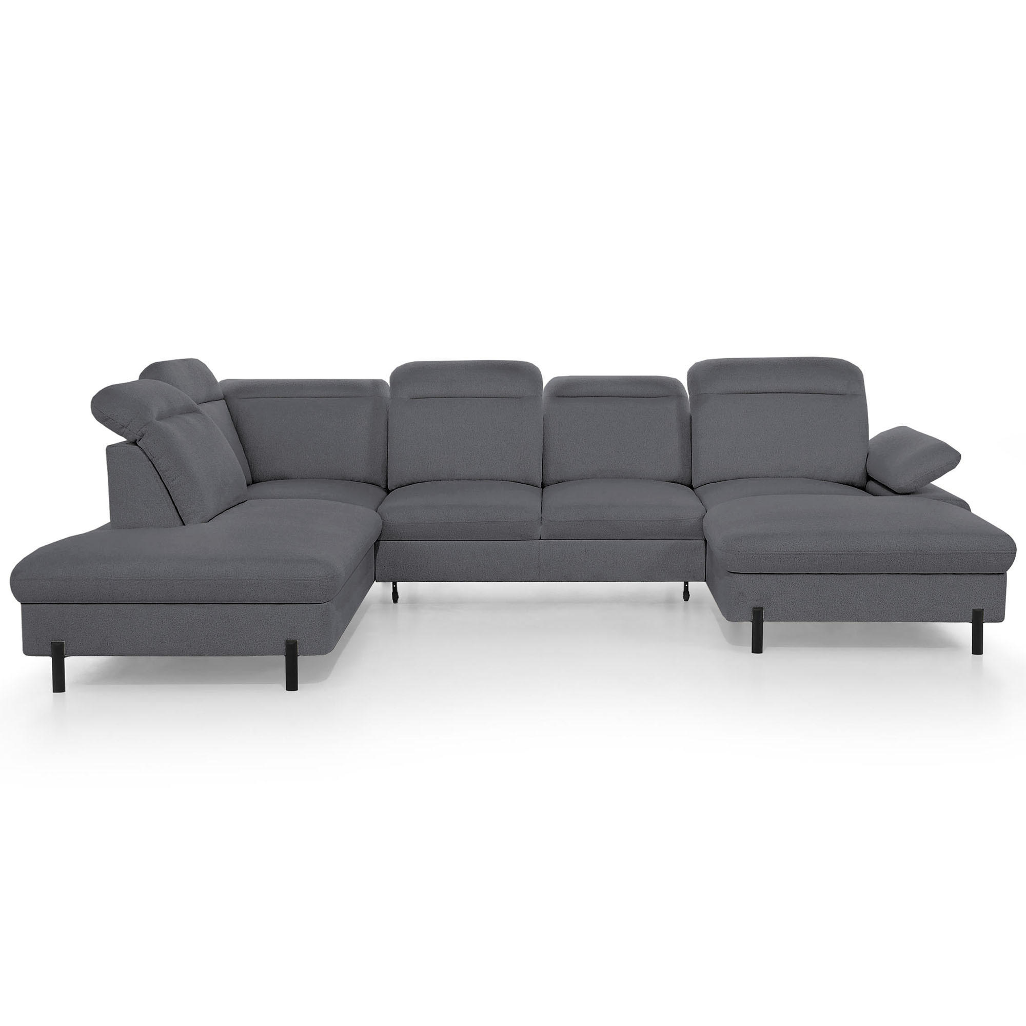 Beautysofa Wohnlandschaft Anthrazit 365x107x235 cm