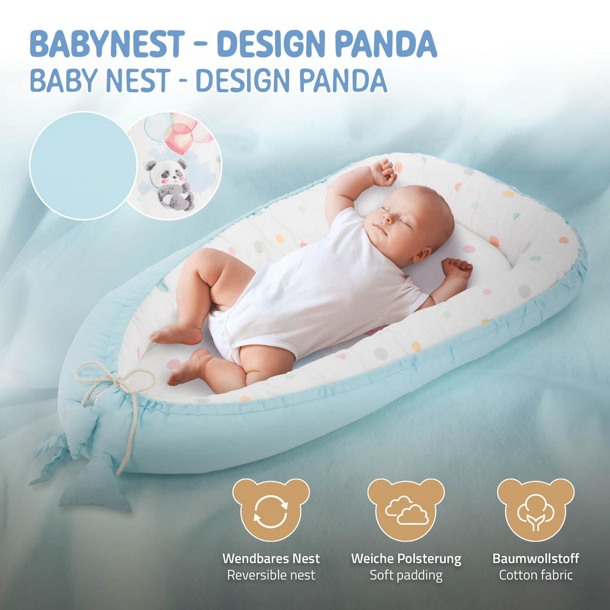 BABYNEST - Pastellblau, Textil (50/90cm) - Joyz