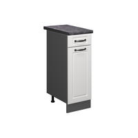 KÜCHENUNTERSCHRANK R-Line Weiß Landhaus 30 cm, AP Anthrazit - Anthrazit/Weiß, Holzwerkstoff (30/81.6/60cm) - Vicco