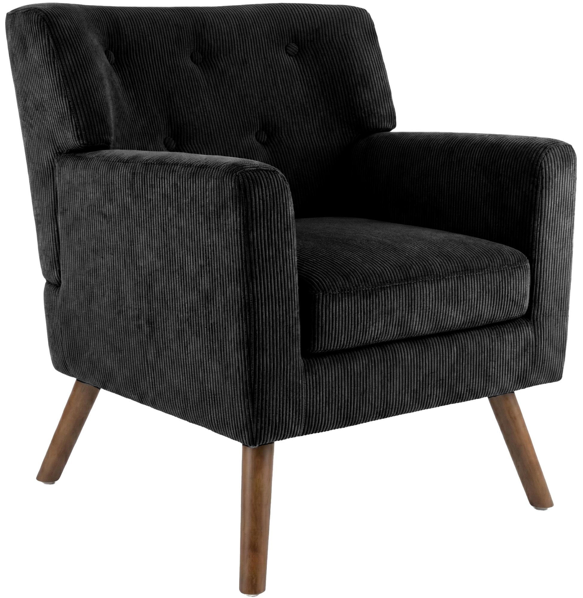 SESSEL Cord Schwarz - Schwarz/Braun, Holz/Textil (72/80/74cm) - CLP