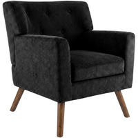 SESSEL Cord Schwarz - Schwarz/Braun, Holz/Textil (72/80/74cm) - CLP