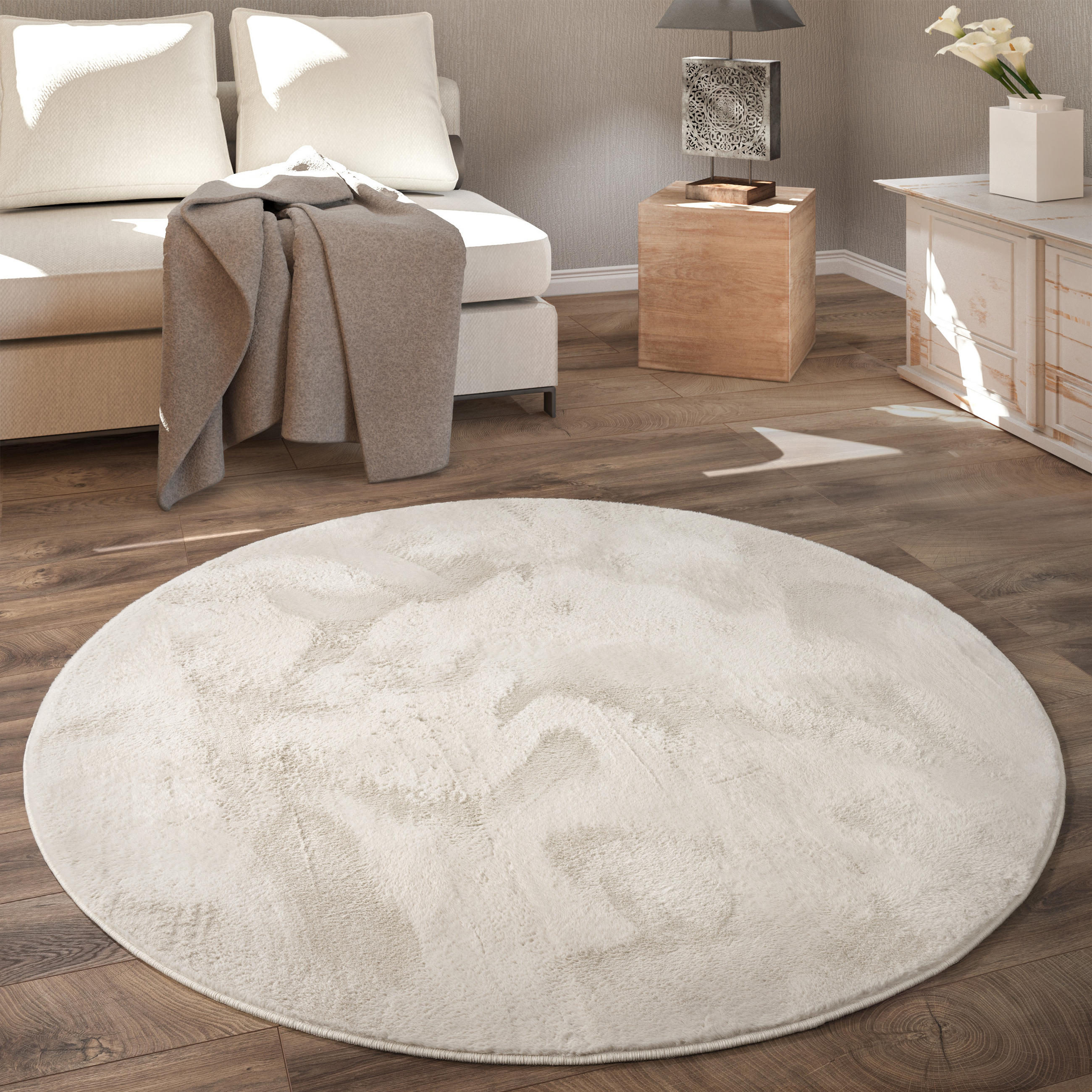 HOCHFLORTEPPICH 200/200 cm Soft 380 - Creme, Textil (200/200cm) - Paco Home