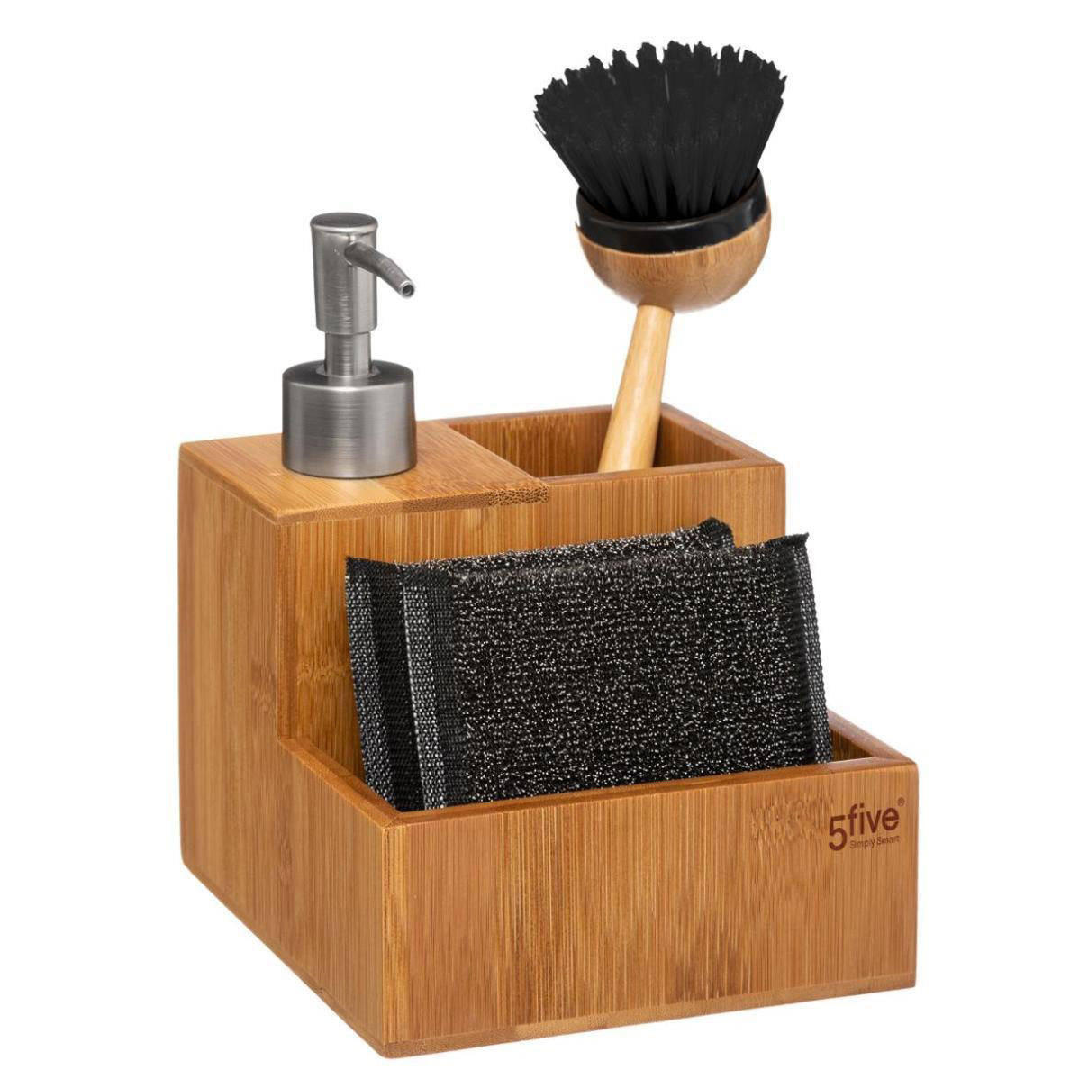 SPÜL-SET aus Bambus 13,5/12/17 cm - Braun, Naturmaterialen (12/17/13.5cm) - 5five Simply Smart