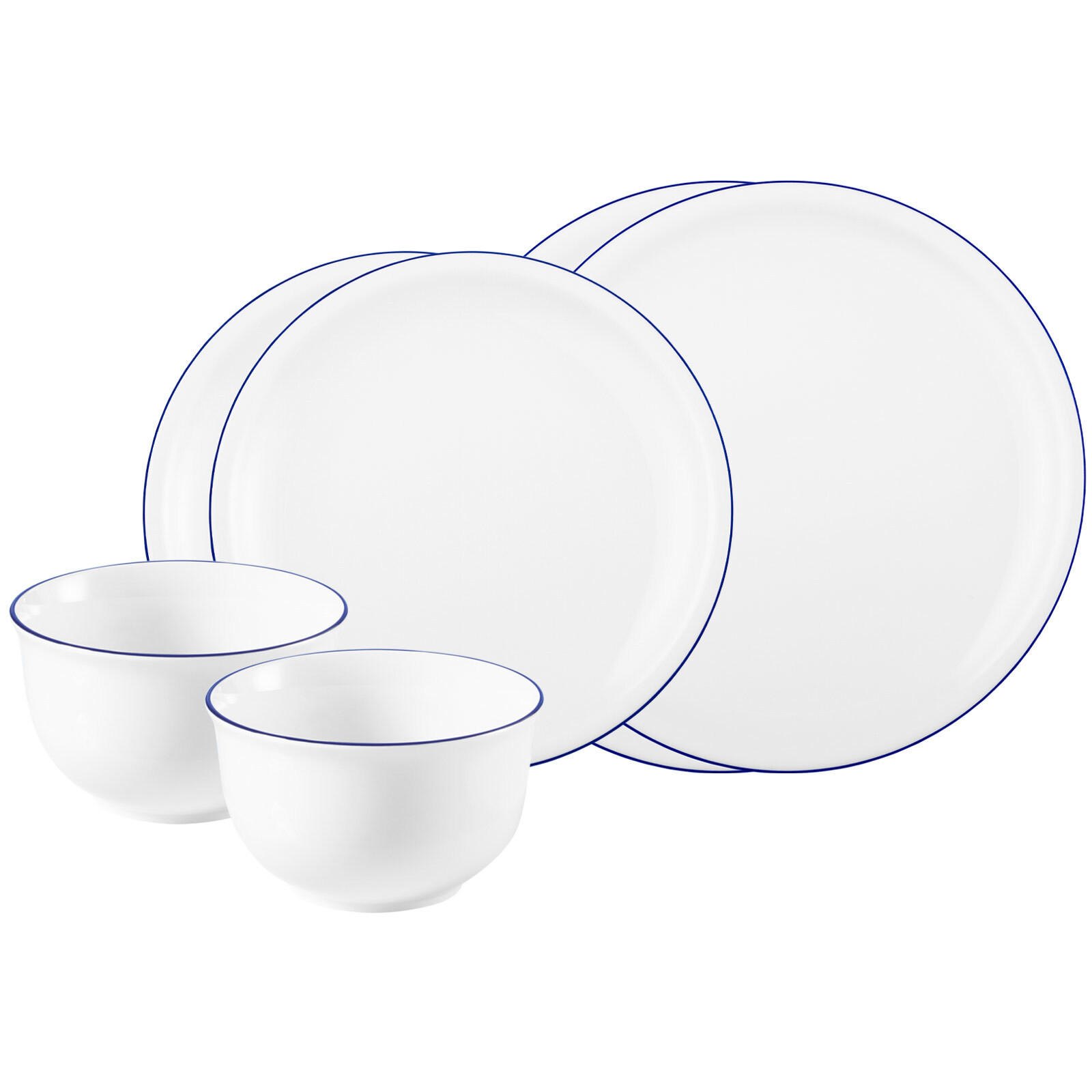 BASIC-SET Compact Blaurand weiß-blau 6er Set - Blau/Weiß, Keramik (2/2/2cm) - Seltmann Weiden