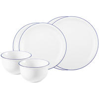 BASIC-SET Compact Blaurand weiß-blau 6er Set - Blau/Weiß, Keramik (2/2/2cm) - Seltmann Weiden
