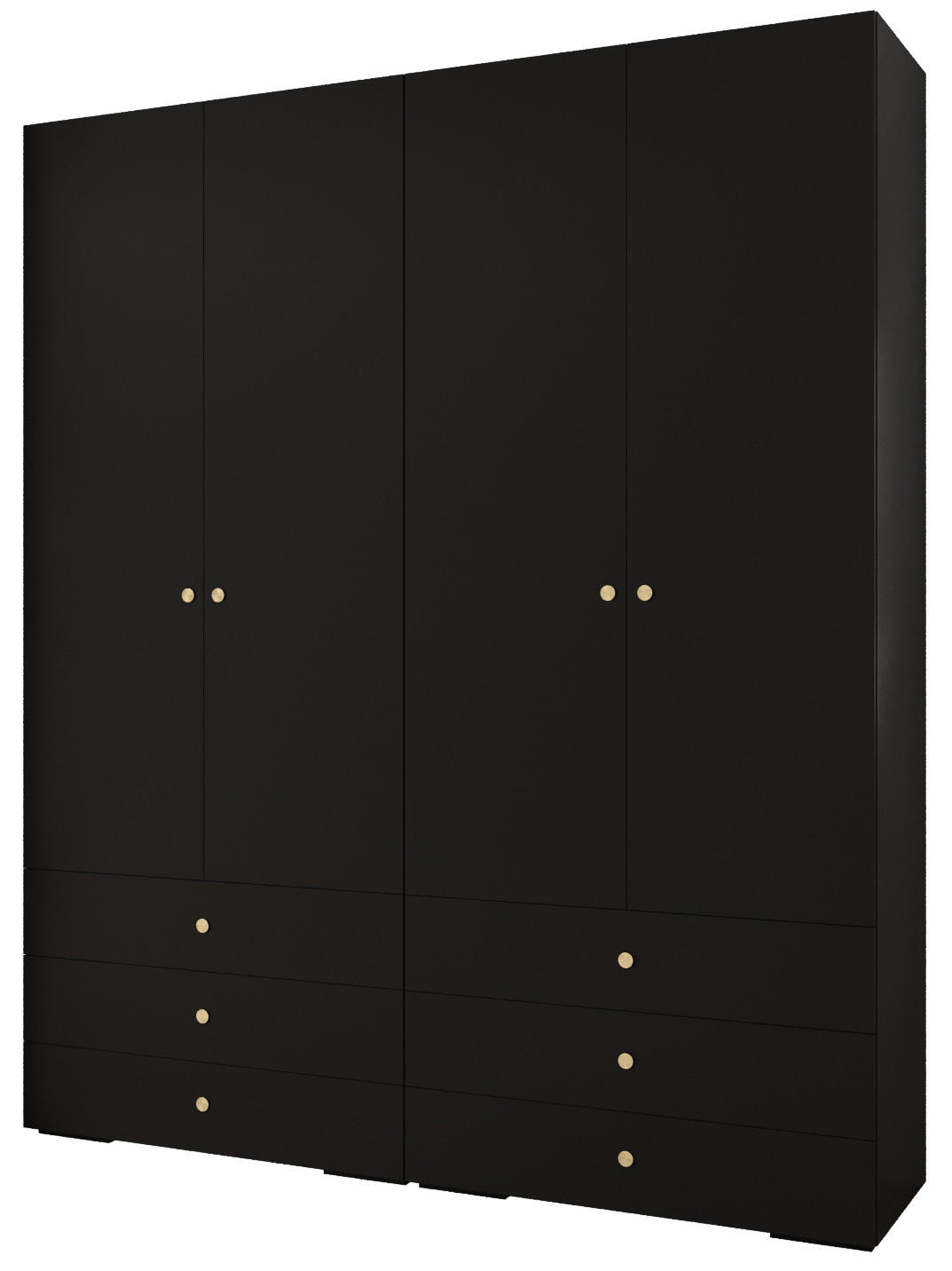 GARDEROBEN-SET 236,7/200/47 - Goldfarben/Schwarz, Holz/Kunststoff (200/236.7/47cm) - Abiks Möbel