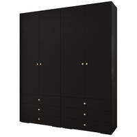 GARDEROBEN-SET 236,7/200/47 - Goldfarben/Schwarz, Holz/Kunststoff (200/236.7/47cm) - Abiks Möbel