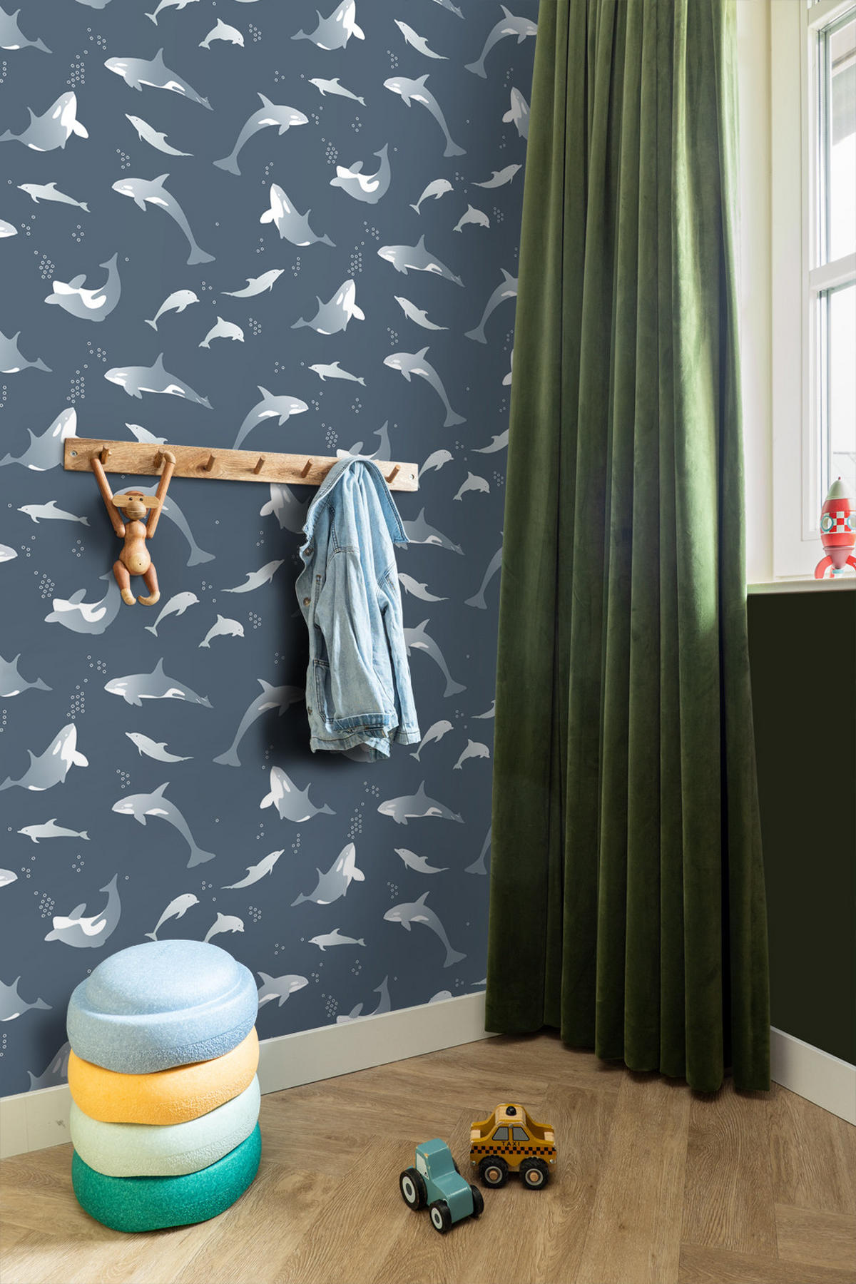 TAPETE Walen 50 x 900 cm - Blau, Papier (50/0.1cm) - ESTAhome