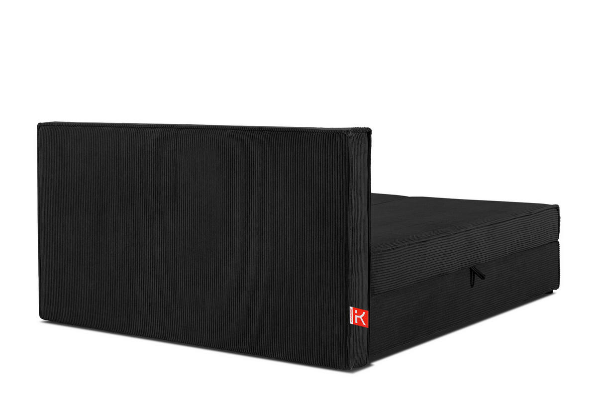 BOXSPRINGBETT ROTI mit Stauraum, schwarz - Schwarz, Holz/Holzwerkstoff (160/200cm) - KONSIMO®