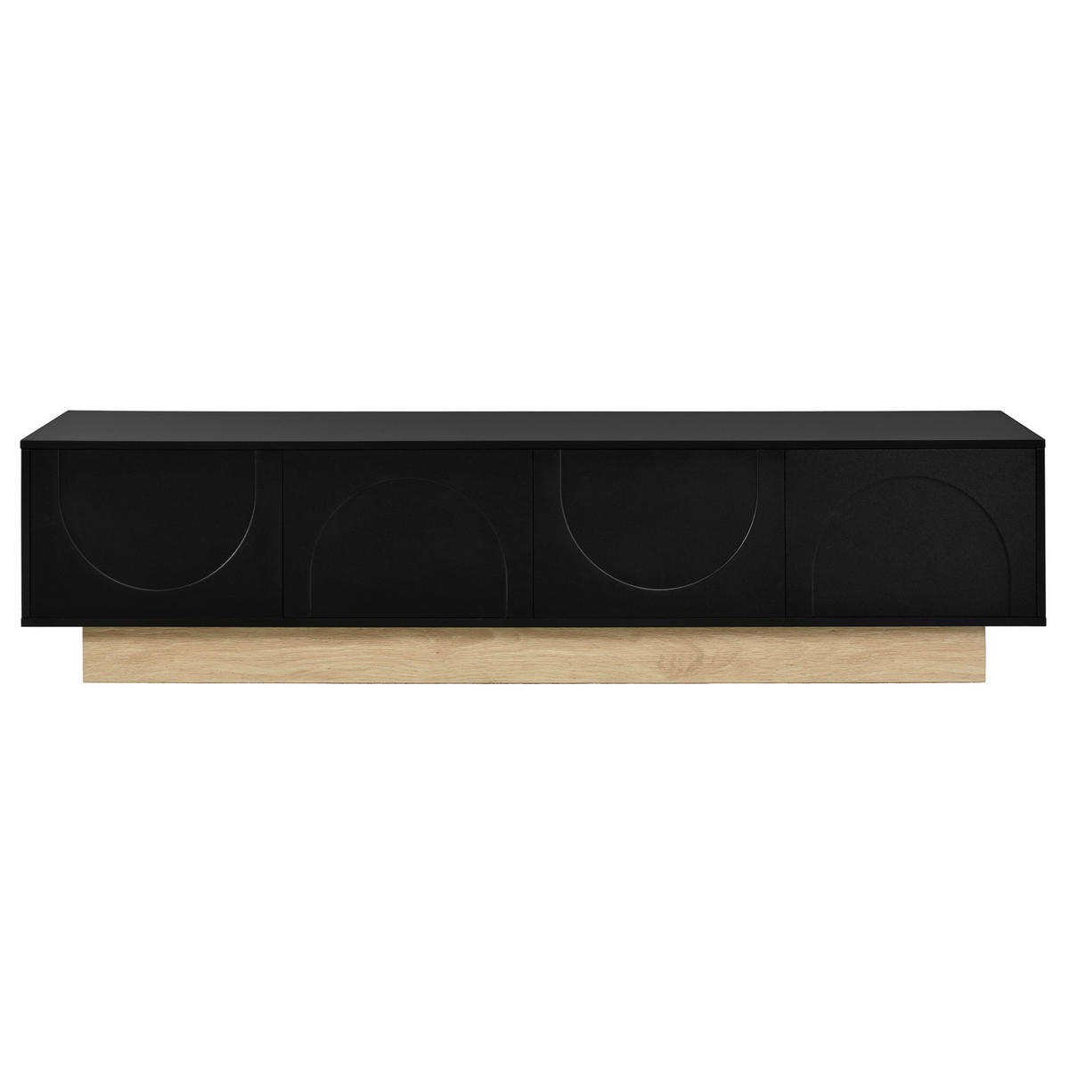 TV-ELEMENT mit 4 Türen 175 x 40 x 41,5 cm Schwarz Holzoptik - Schwarz, Holzwerkstoff (40/41.5/175cm) - Beauniv