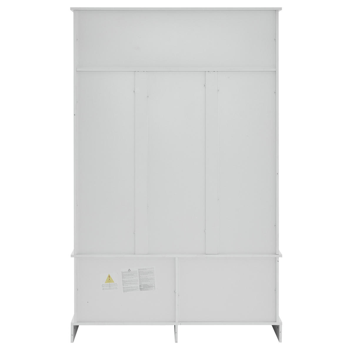 GARDEROBE 120/40/190 cm aus Spanplatte mit Schuhbank und verstellbaren Einlegeböden Weiß - Weiß, Holzwerkstoff (120/190/40cm) - Modenvie