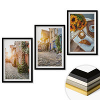 WANDBILDER 3er-Set - 40x60 cm Schwarzer Rahmen - Straßenkaffee Sonnenblumen - Schwarz, Kunststoff (40/60cm) - ArtPrintCave
