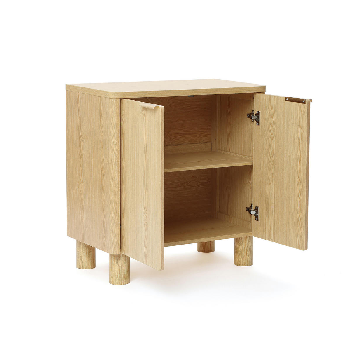 KOMMODE Modern, helles Holz mit 2 Türen | Vanity Unit, B72 x T39,5 x H75 cm - Eichefarben/Braun, Holz (72/75/39.5cm) - Hometopia