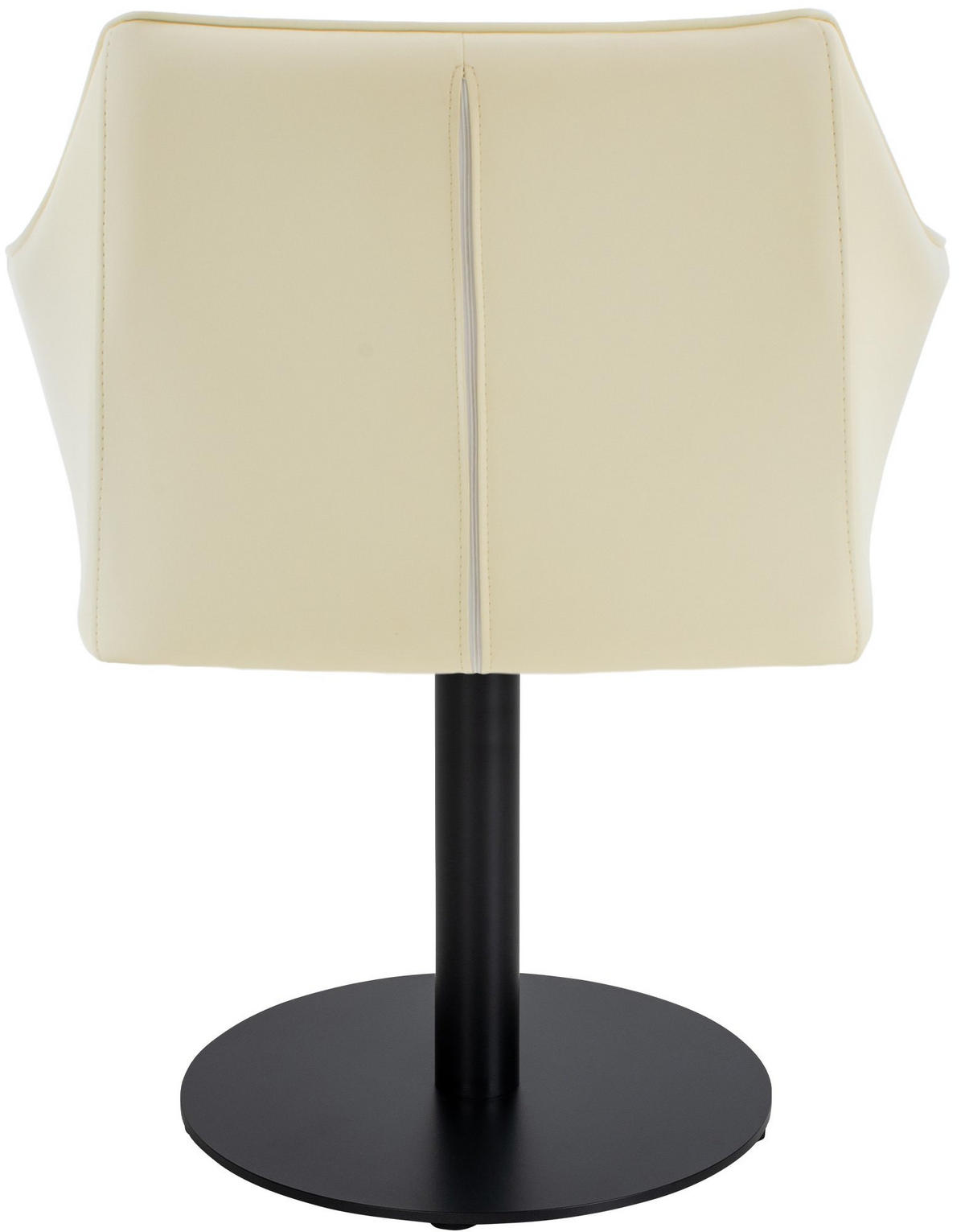 SESSEL Lederlook Creme - Creme/Schwarz, Textil/Metall (64/75/48cm) - CLP