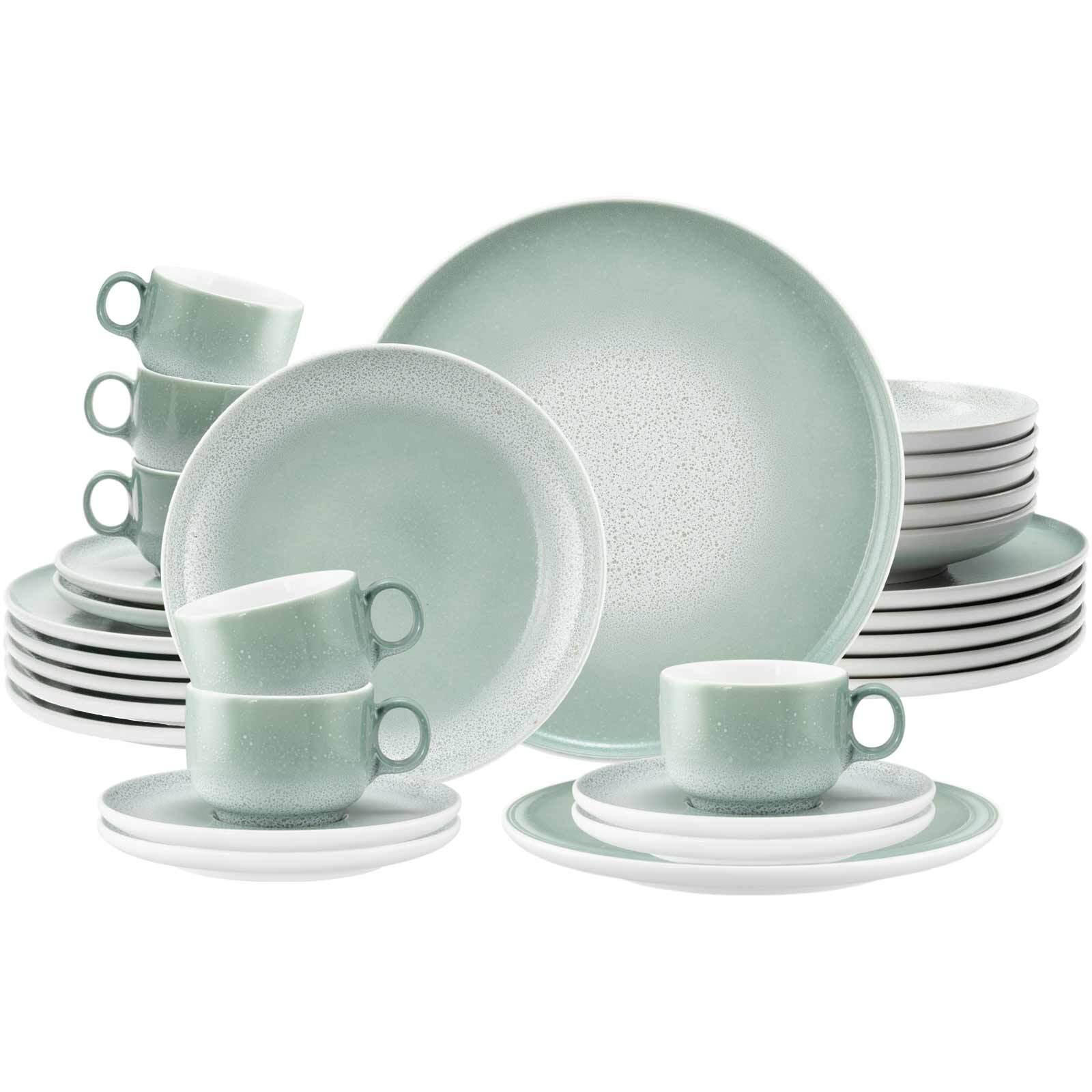 KOMBISERVICE Sento Home Aura mint 30er Set - Mintgrün, Keramik (1/1/1cm) - Seltmann Weiden