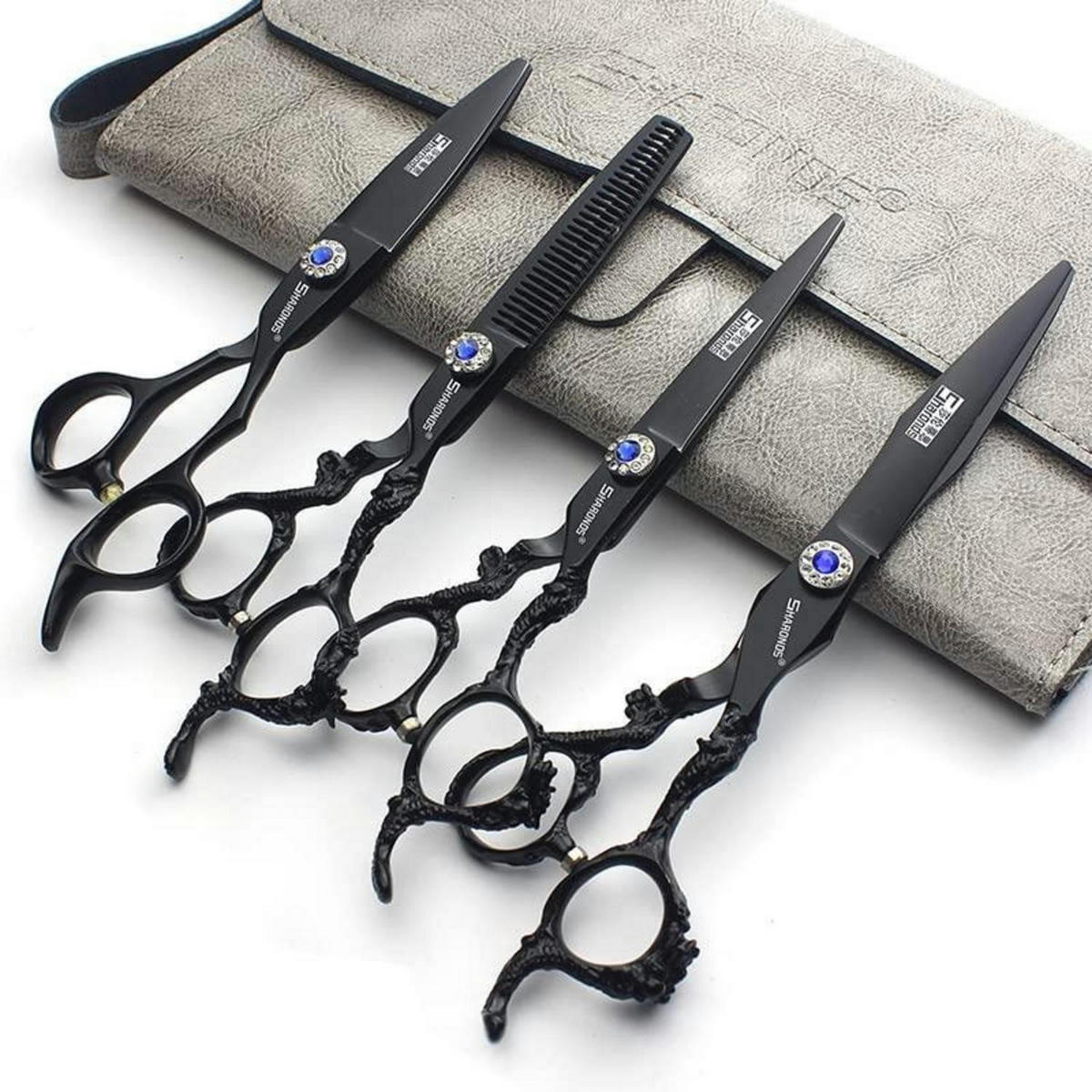 FRISEURSCHEREN Set 7+6 Zoll Edelstahl - Schwarz, Metall (6/1/17.7cm)