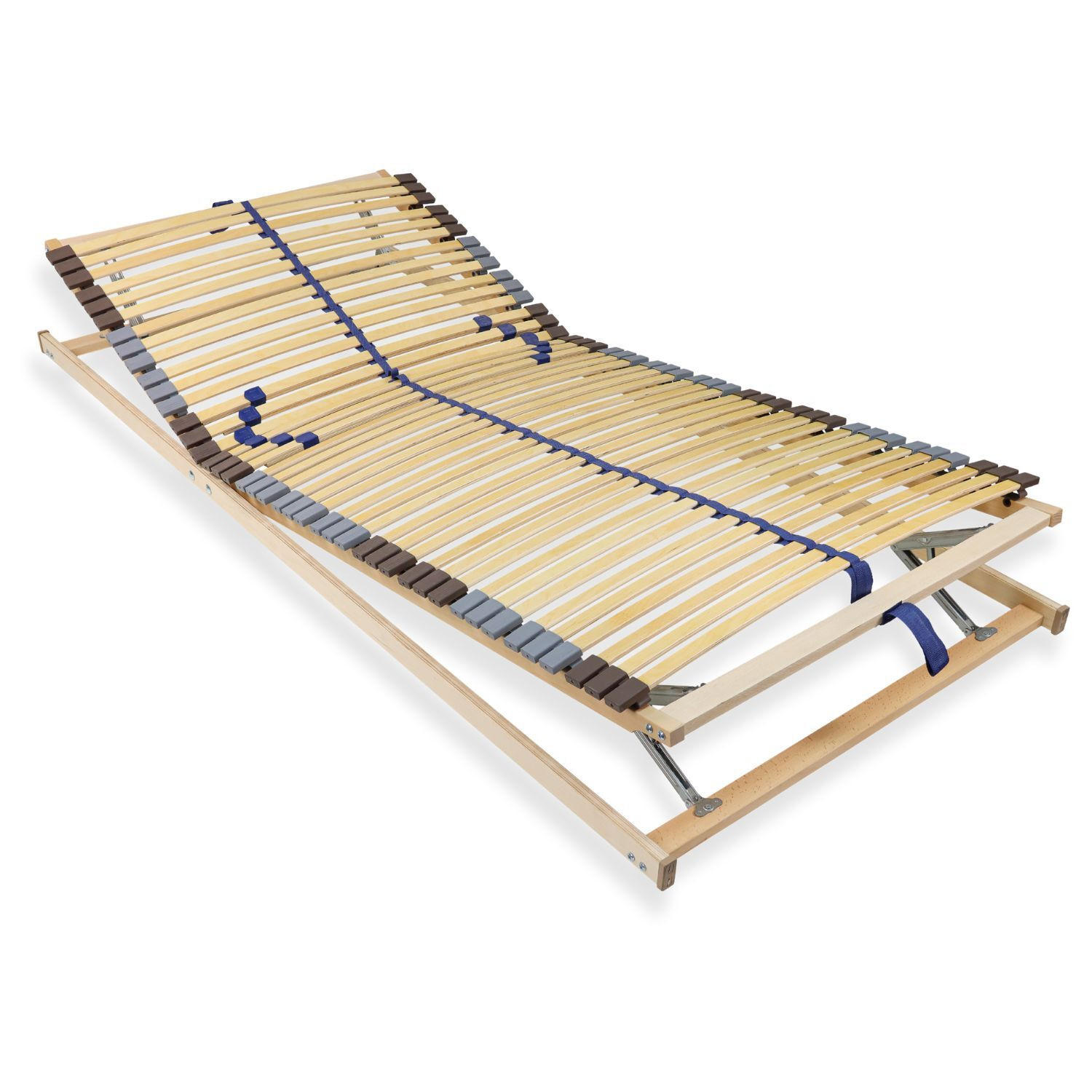 LATTENROST 80x200 cm 42 Latten fertig montiert Kopf & Fuß verstellbar 7-Zonen Traglast ca. 150 kg Birkenschichtholz - Braun, Holz (80/200cm) - Sleepneo