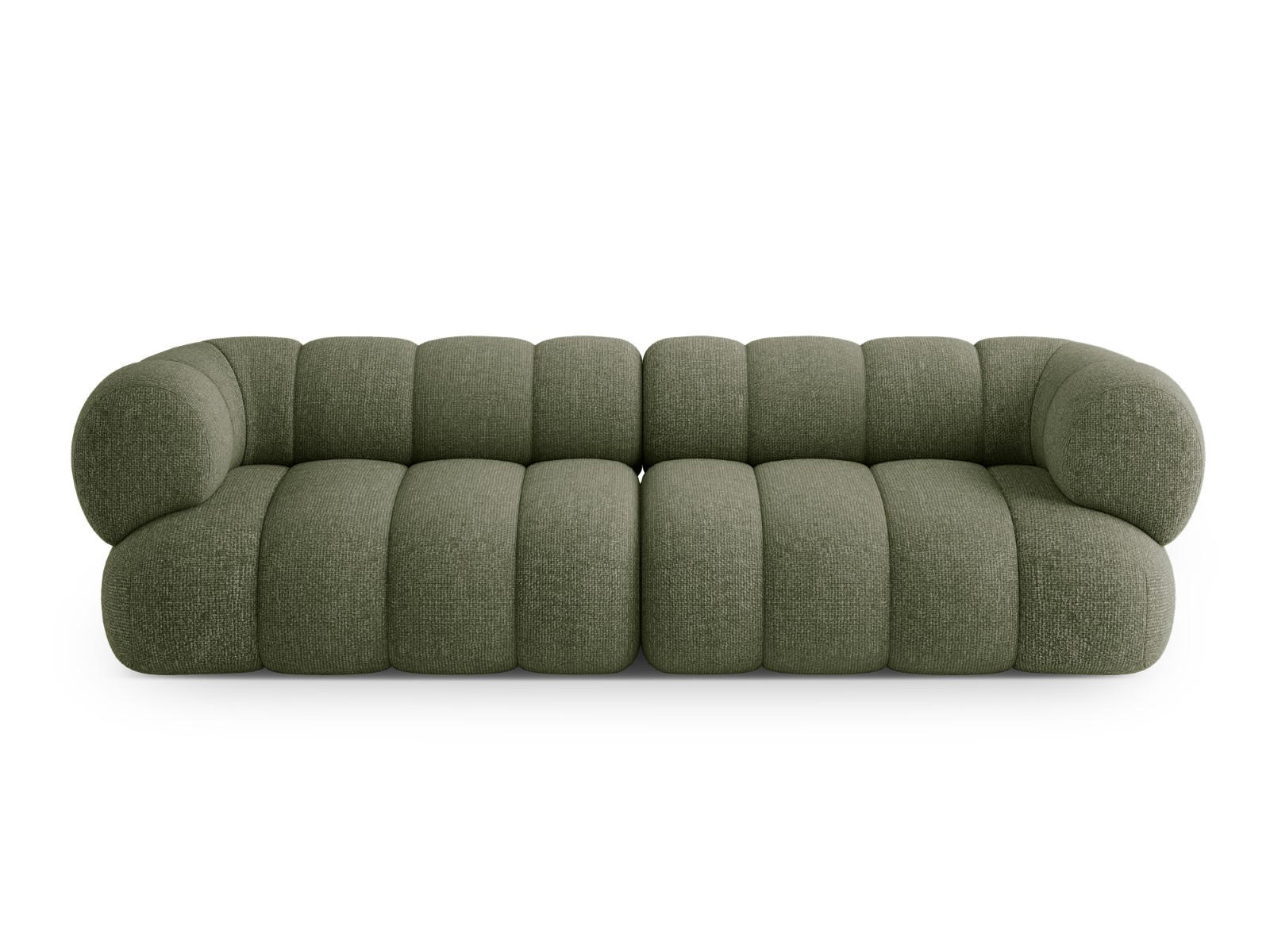 SOFA Koge aus Chenille-Stoff grün 4 Sitzplätze - Grün, Textil (95/70/240cm) - Cosmopolitan Design